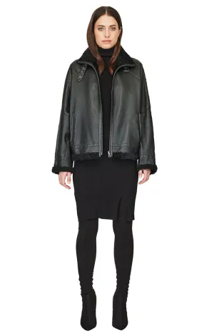 Black Nappa Shearling Jacket -Extra Small