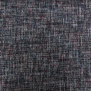 Black Texture Threaded Tweed Boucle Fabric