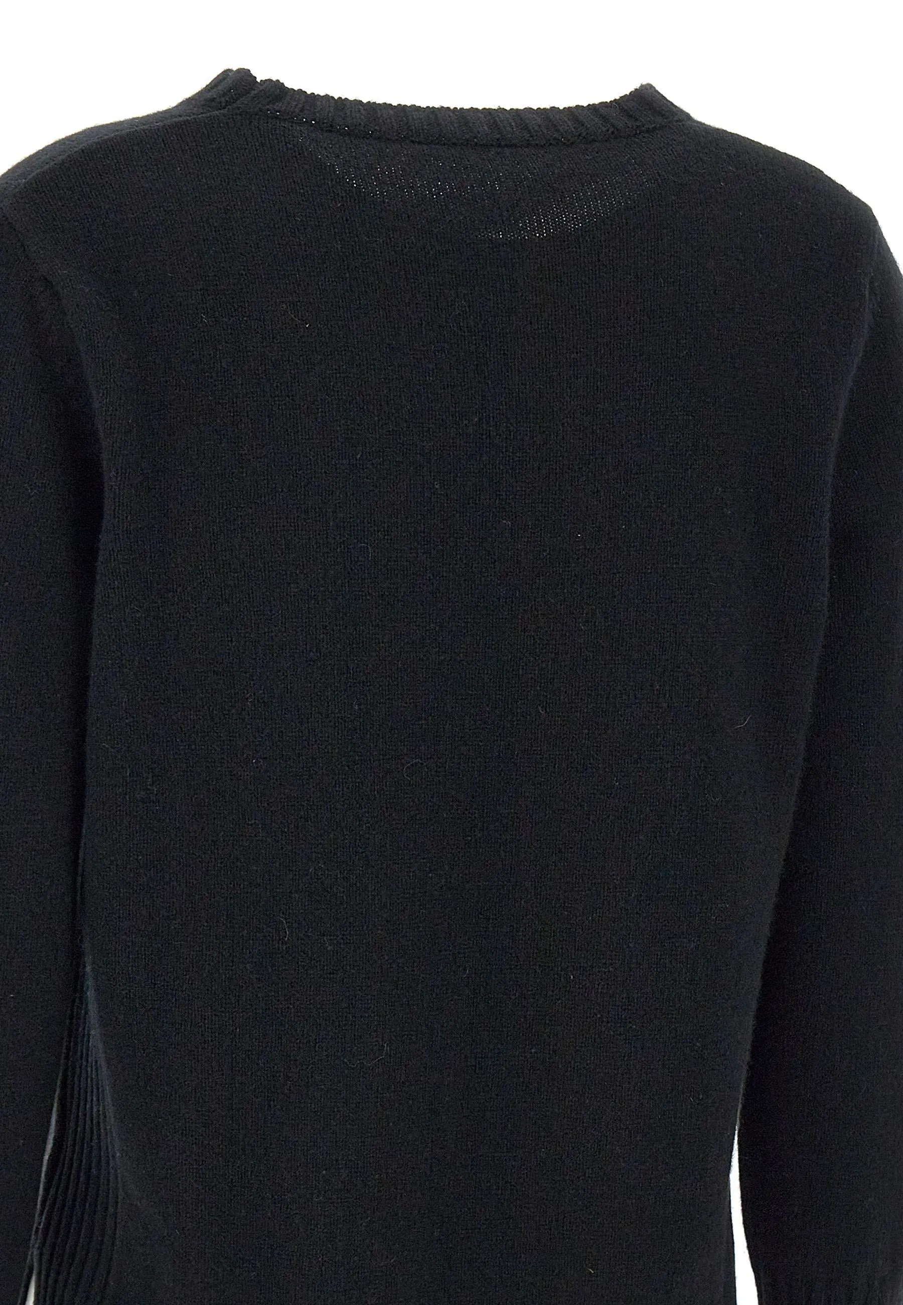 Black Wool and Cashmere Long Sleeve Sweater