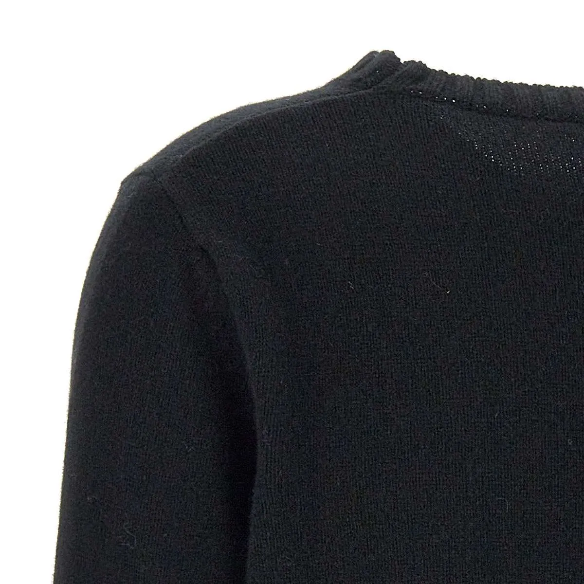 Black Wool and Cashmere Long Sleeve Sweater