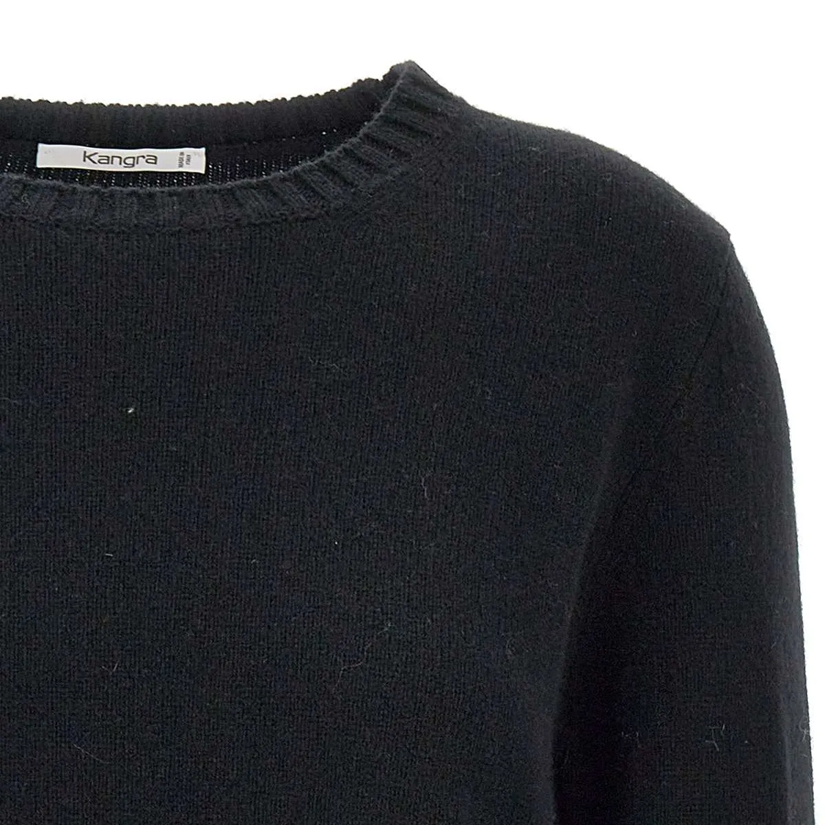 Black Wool and Cashmere Long Sleeve Sweater