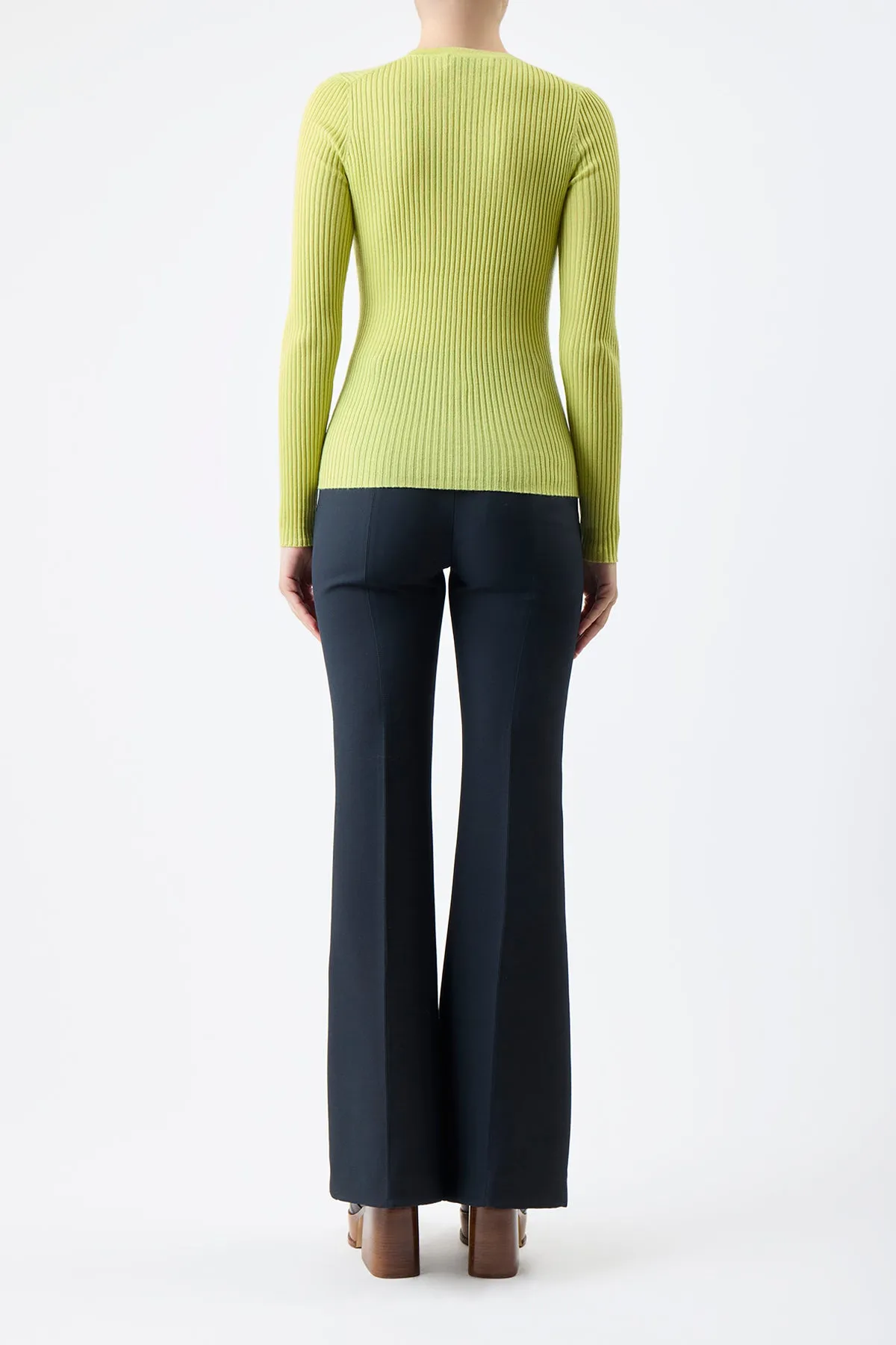 Browning Knit Sweater in Lime Adamite Cashmere Silk