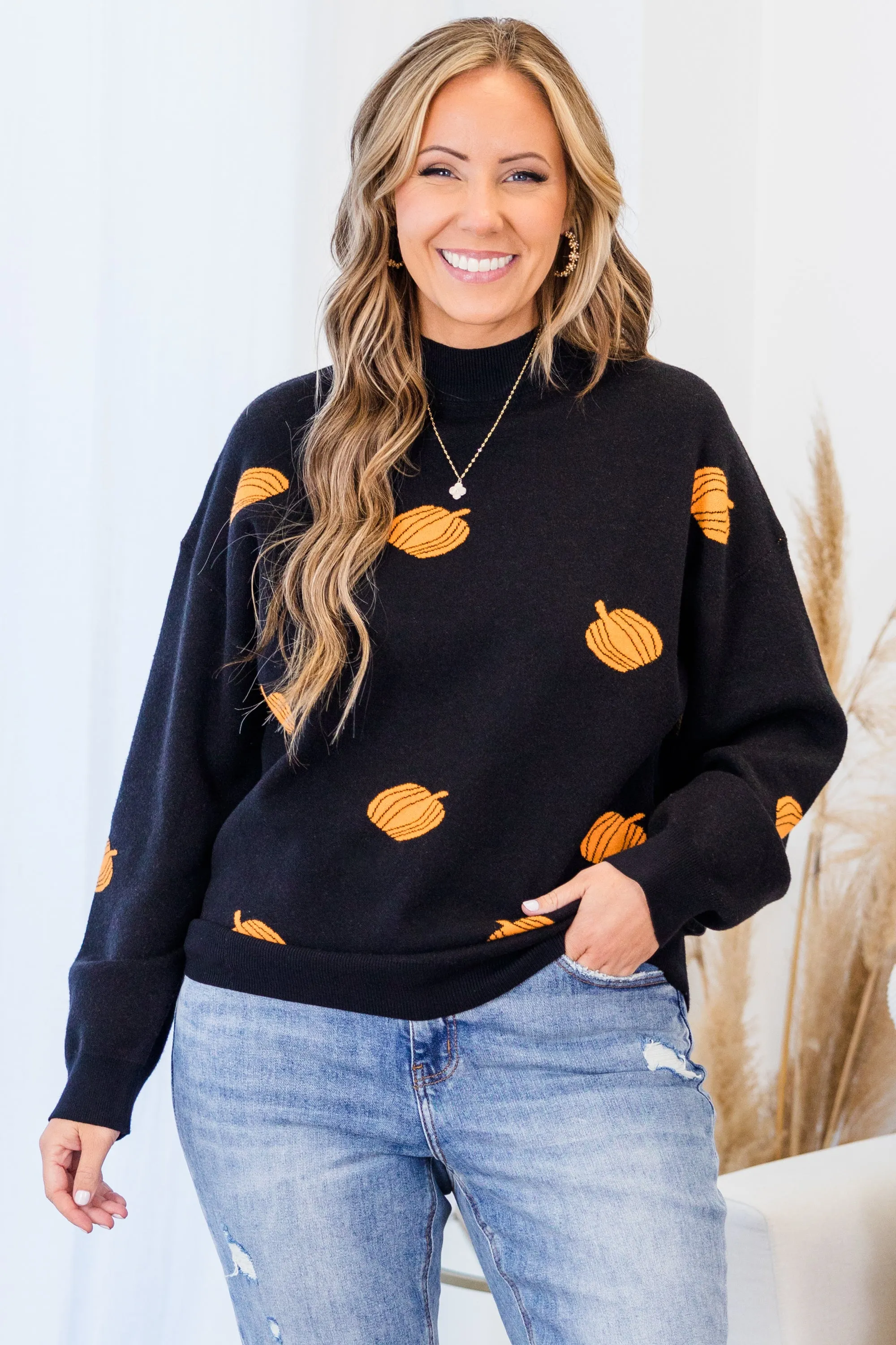 Call Me Pumpkin Sweater, Black