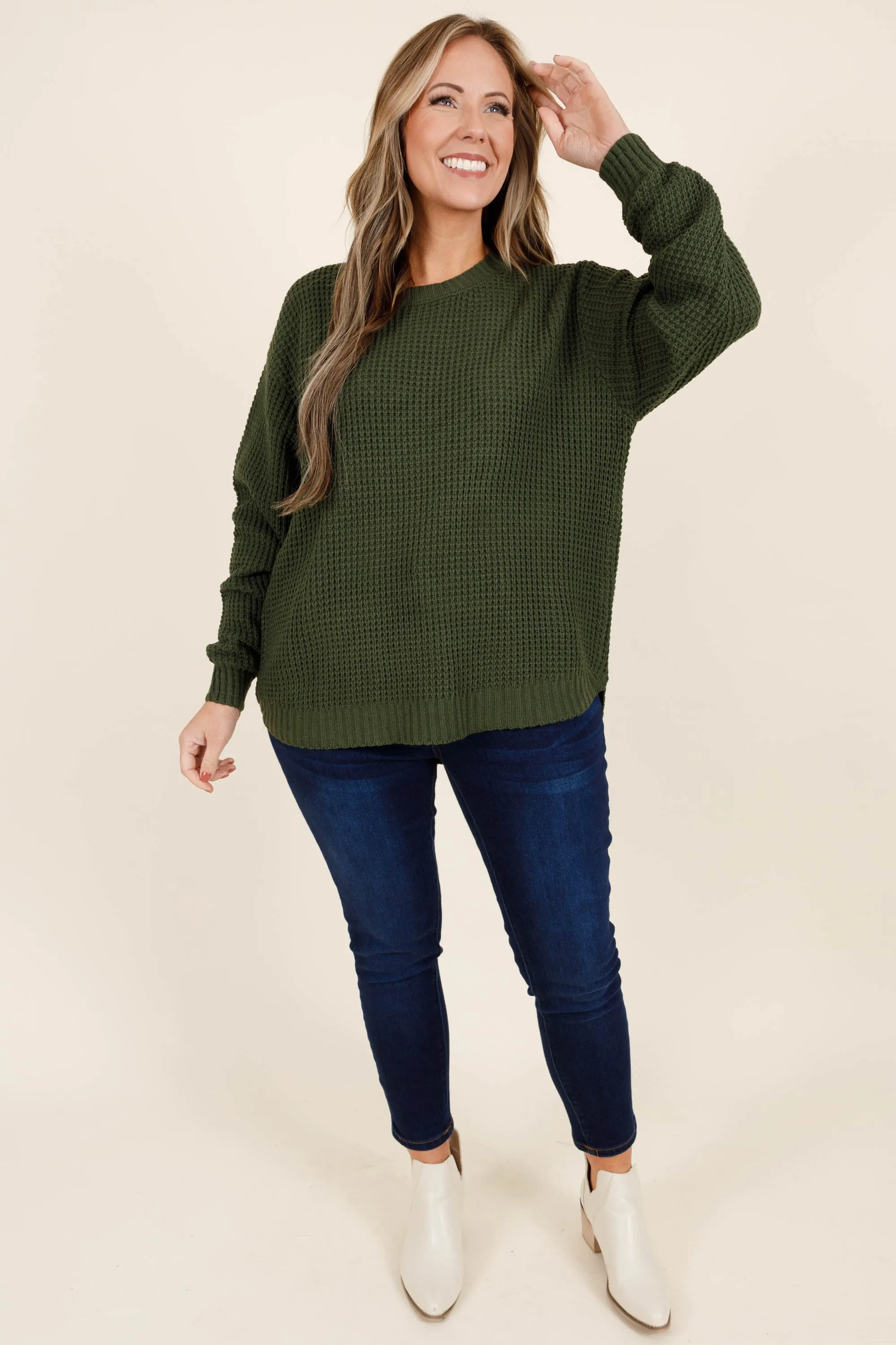 Call Me Tomorrow Sweater, Army Green