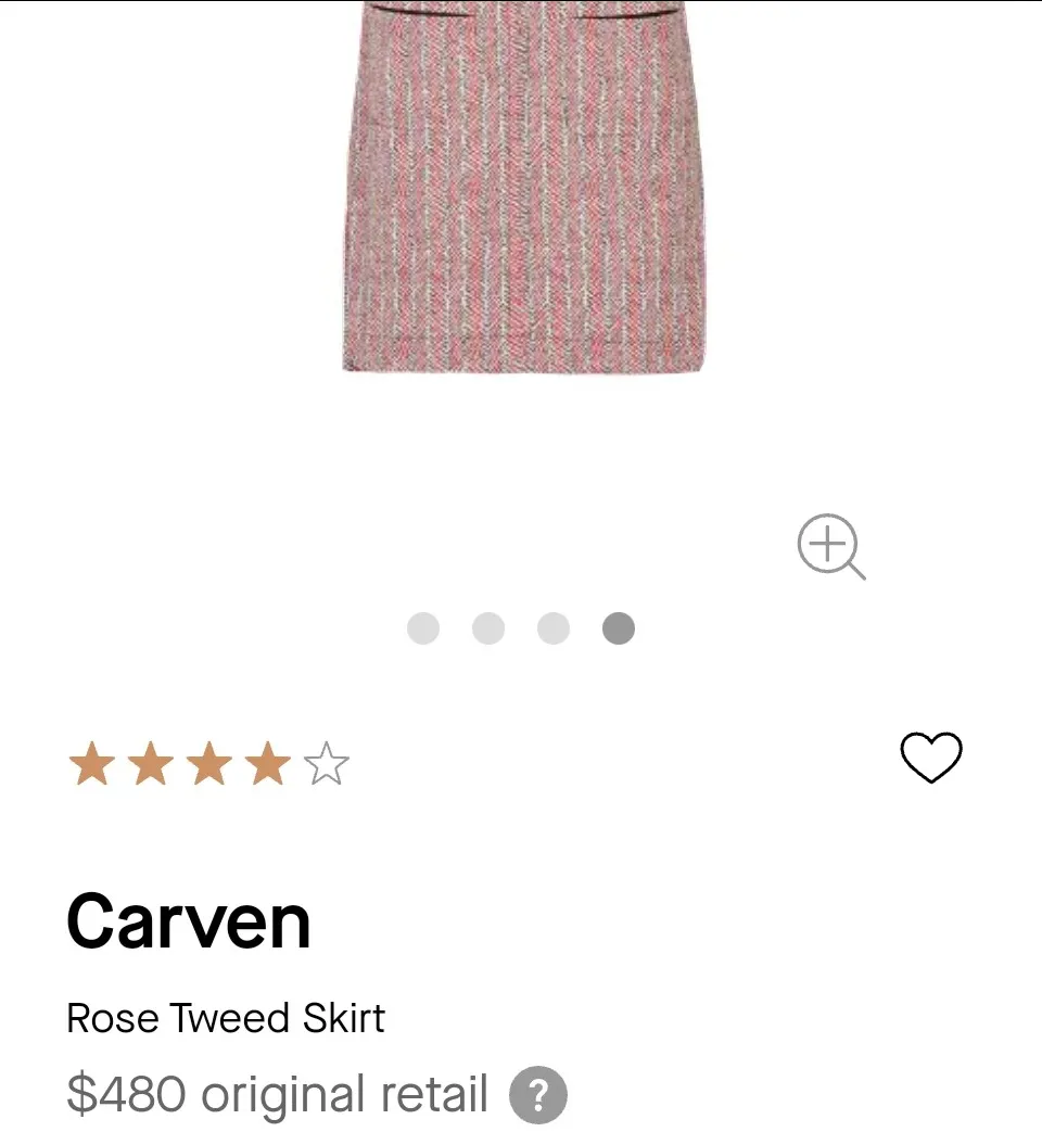 Carven Rose Tweed Skirt Size 36 Lucille Golden Vintage