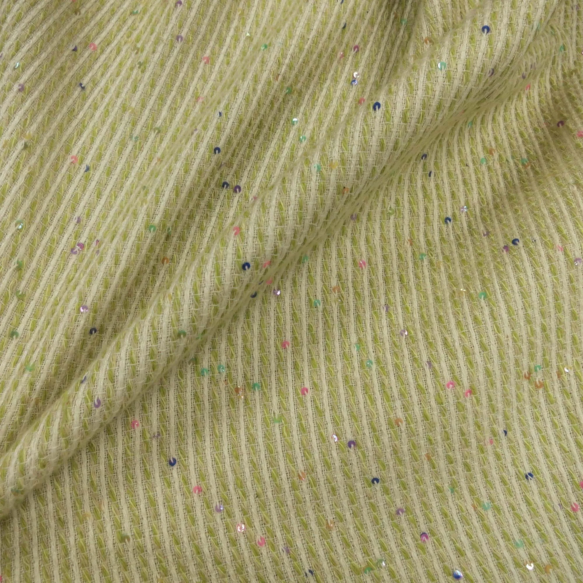 Citron Multi-Colored Sequins Tweed/ Boucle