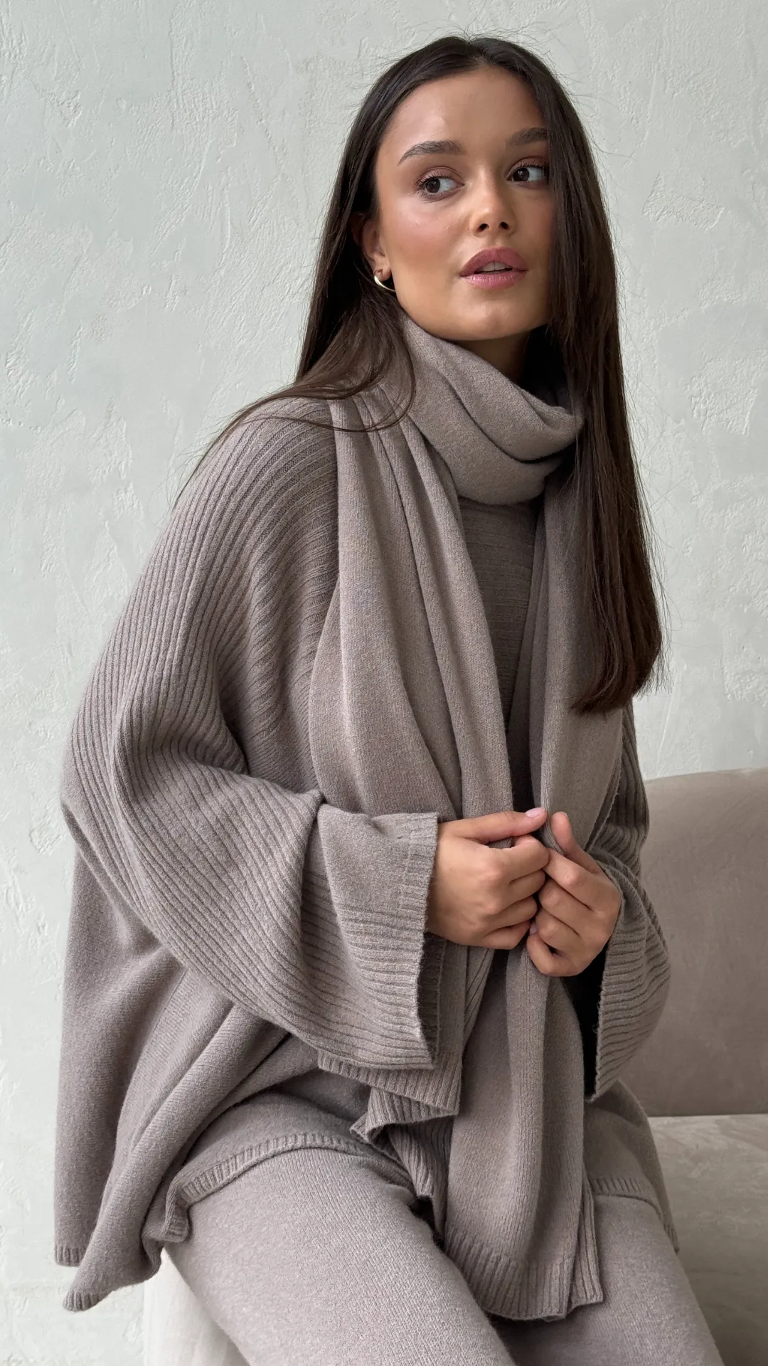 CORA WRAP SCARF - SMOKE