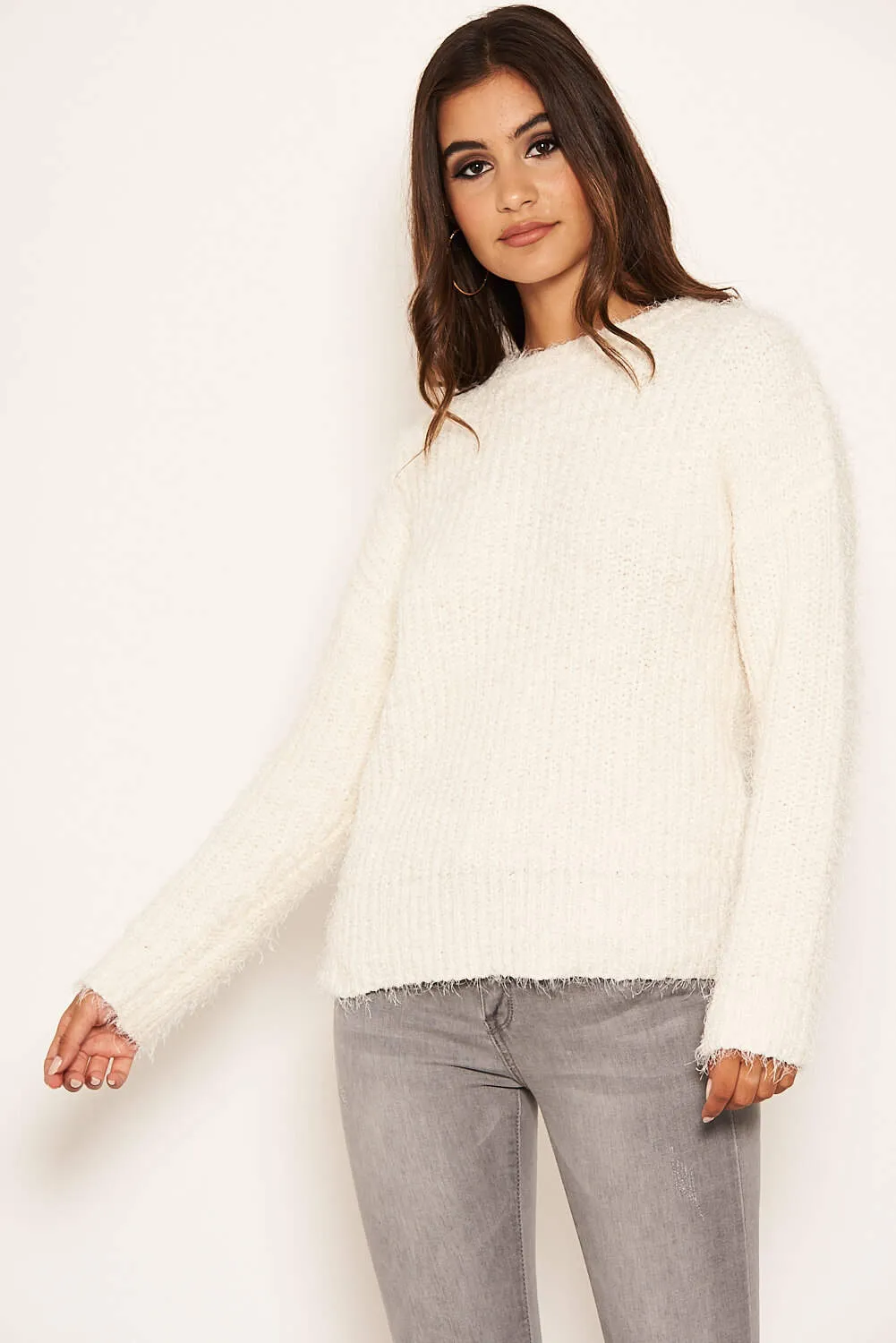 Cream Chenille Knitted Jumper