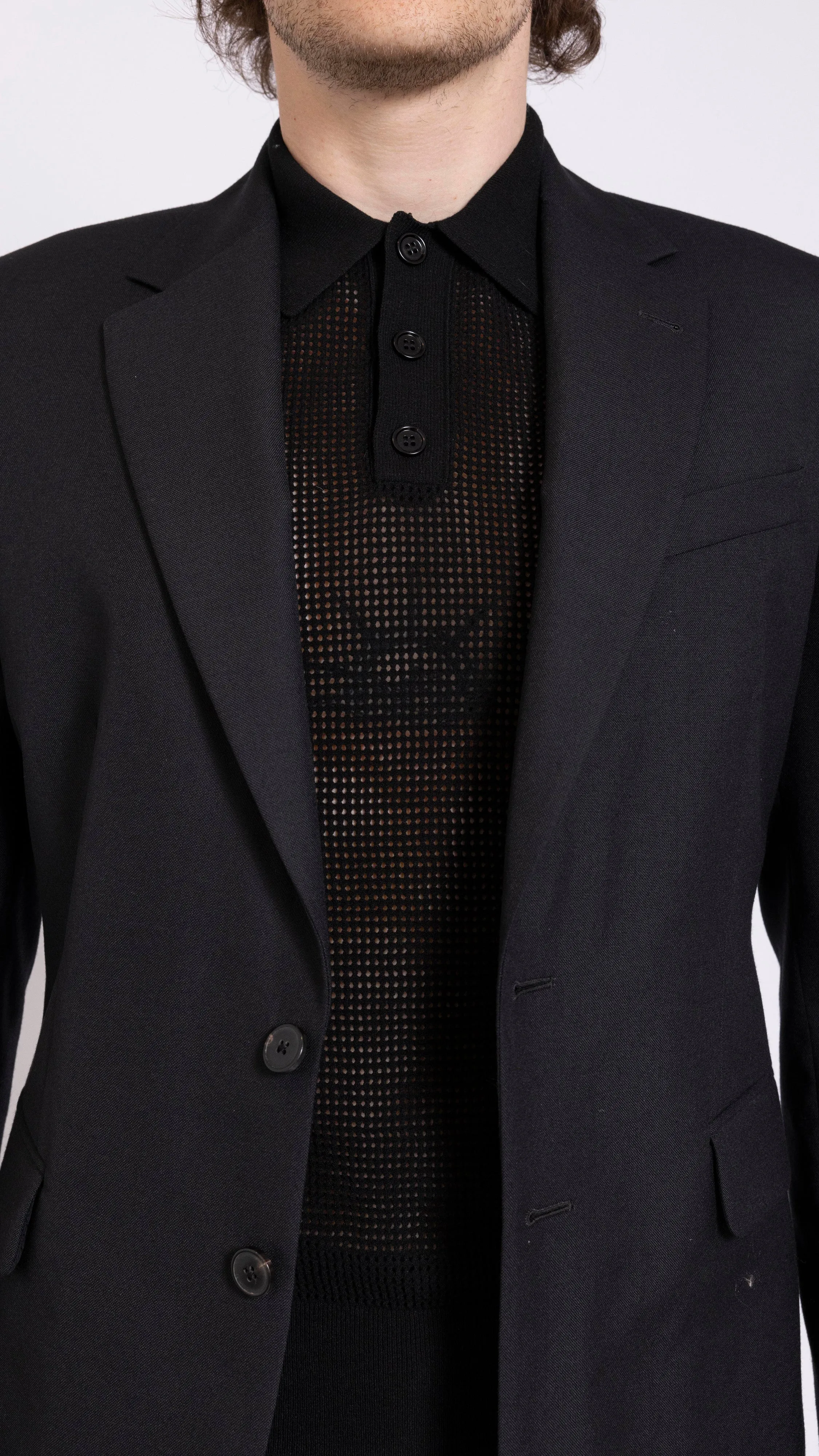 DRIES VAN NOTEN BLACK 2 BUTTON BLAINE BLAZER