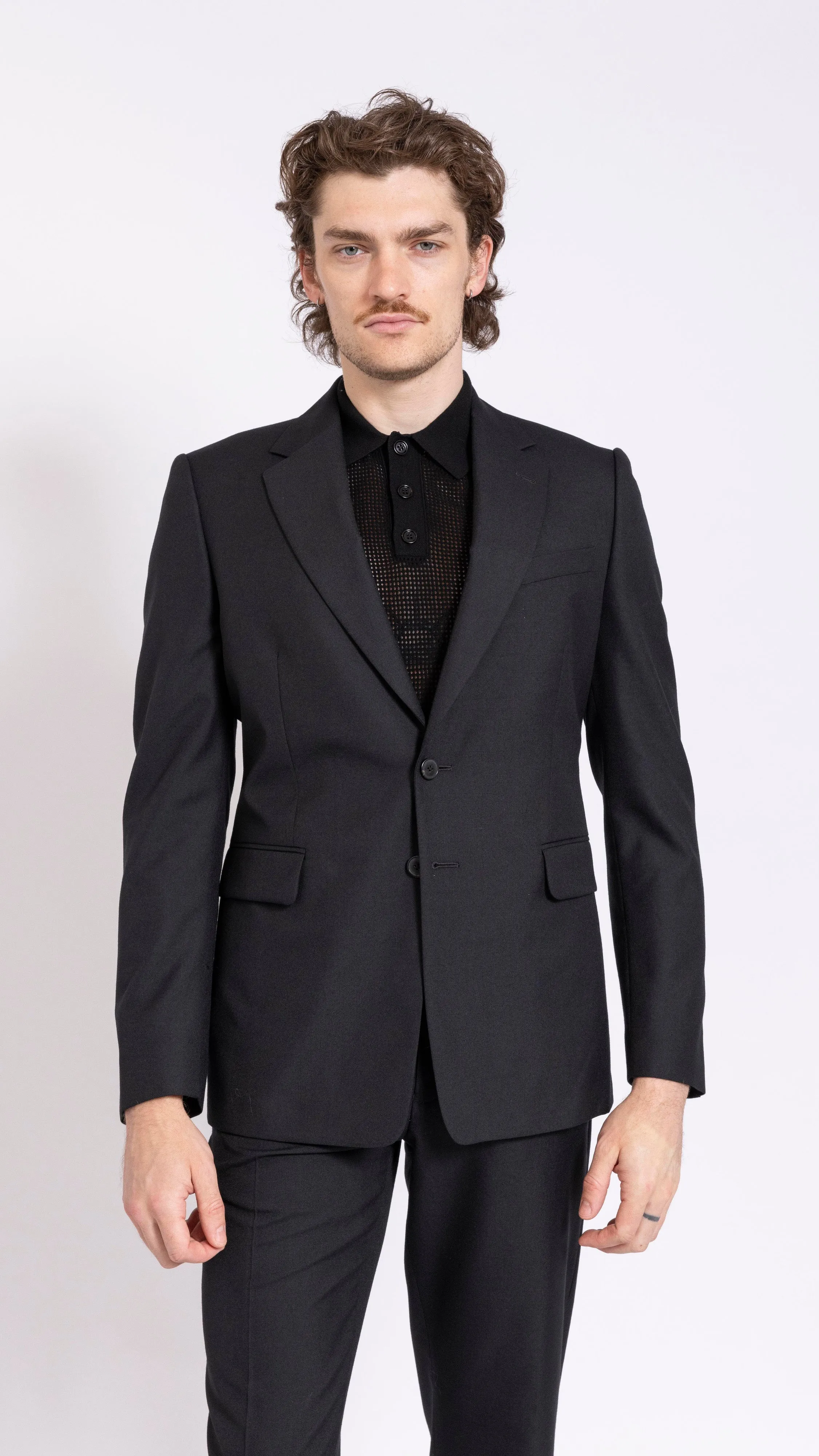 DRIES VAN NOTEN BLACK 2 BUTTON BLAINE BLAZER