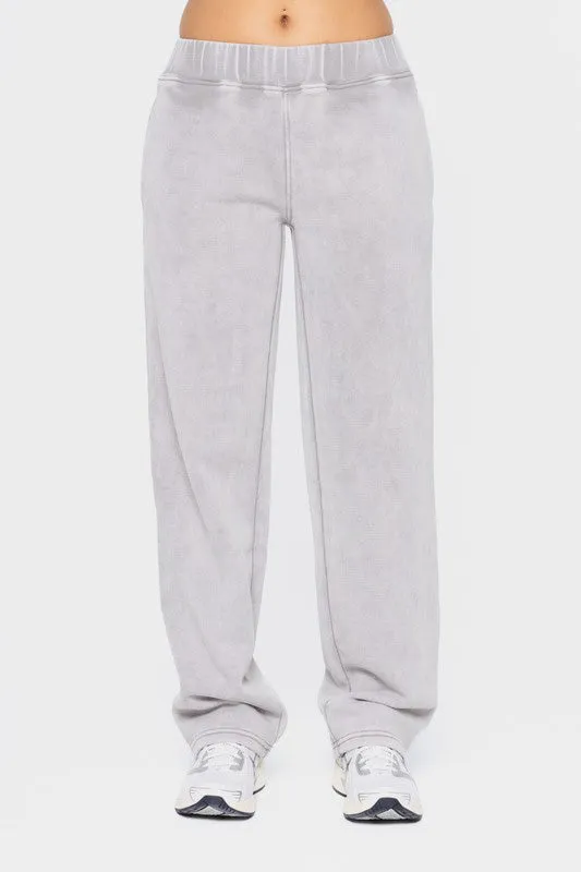 Elastic Waist Fleece Pants with Pockets