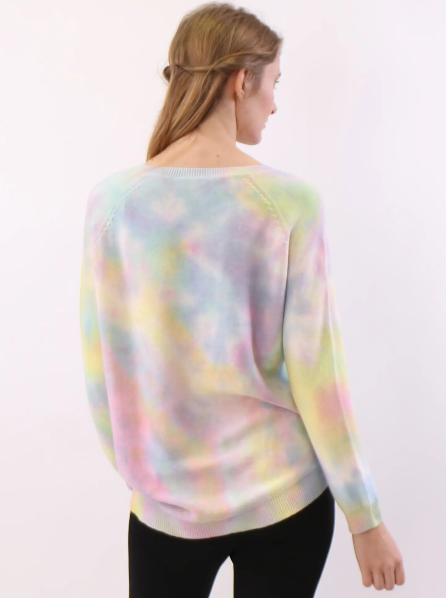 Hand Dyed V neck Sweater in Cotton