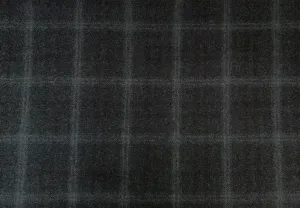 Heathered Charcoal Grey Plaid Wool Flannel (Made in Italy)