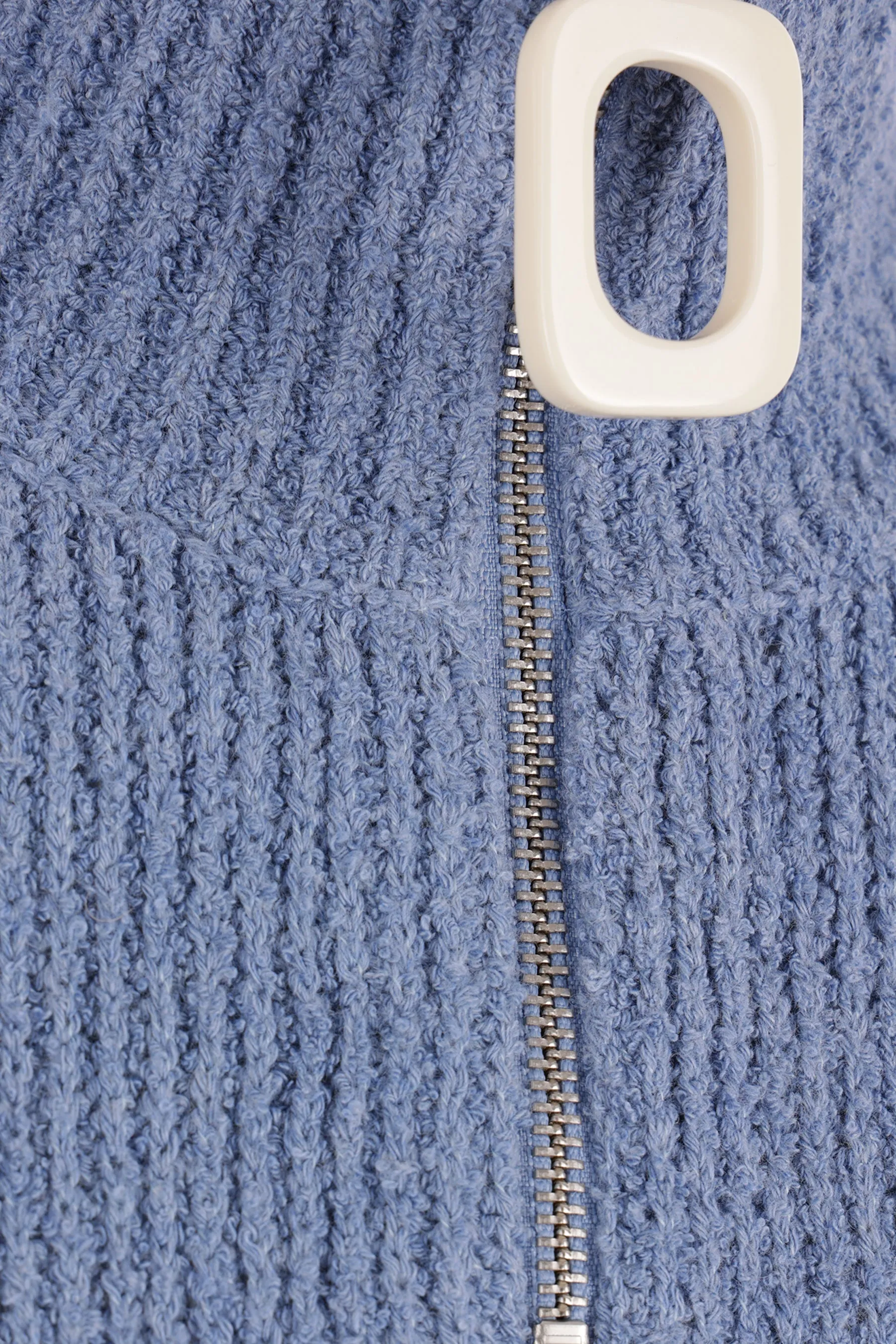 Henley Bouclé Half-Zip Sweater