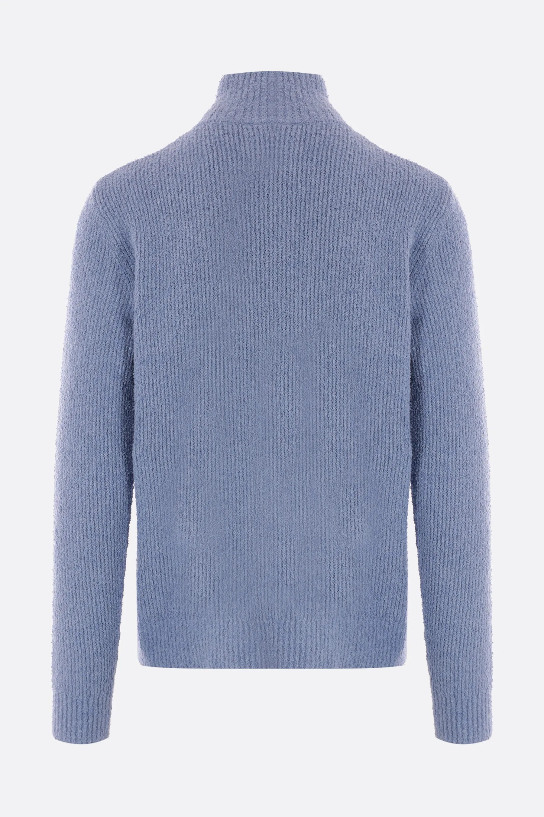 Henley Bouclé Half-Zip Sweater