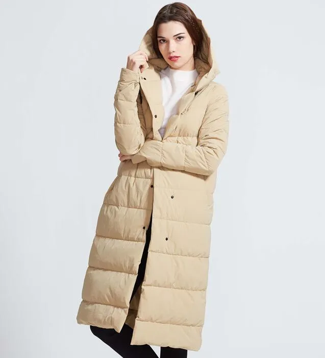 Hooded Women Winter Thick 90% Duck Down Jackets Warm Down Coat Any Size