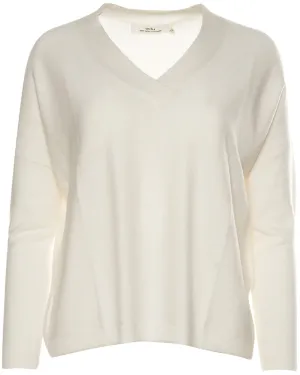 Ivory Cashmere Bailey V Neck Sweater