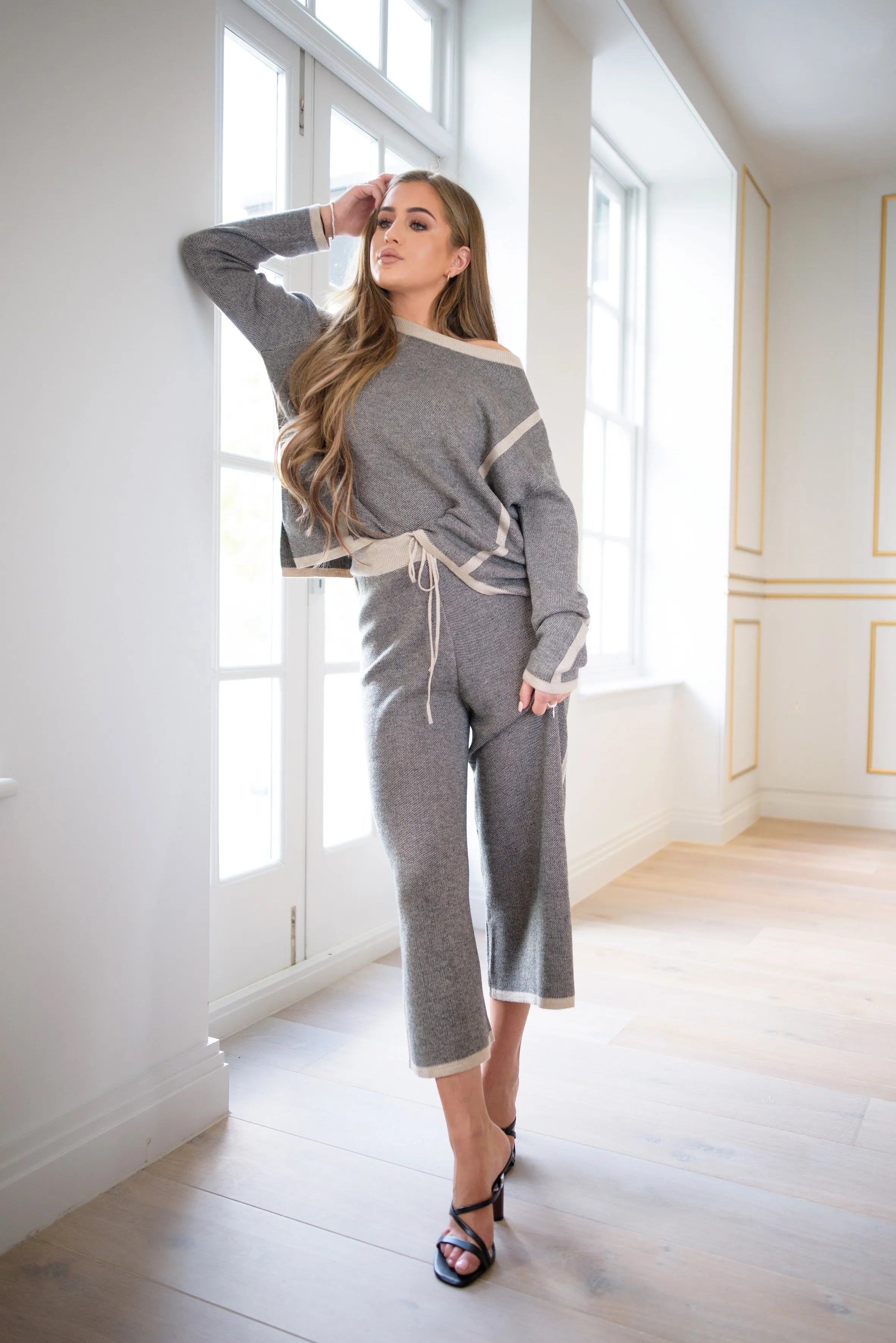 'KAYLA' Knitted Lux Herringbone Co Ord Set - CT088