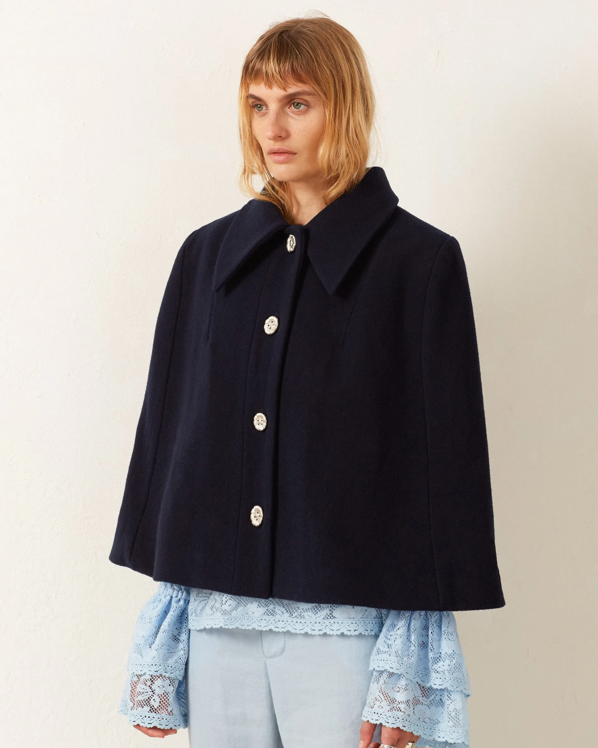 Kensington Midnight Wool Cape