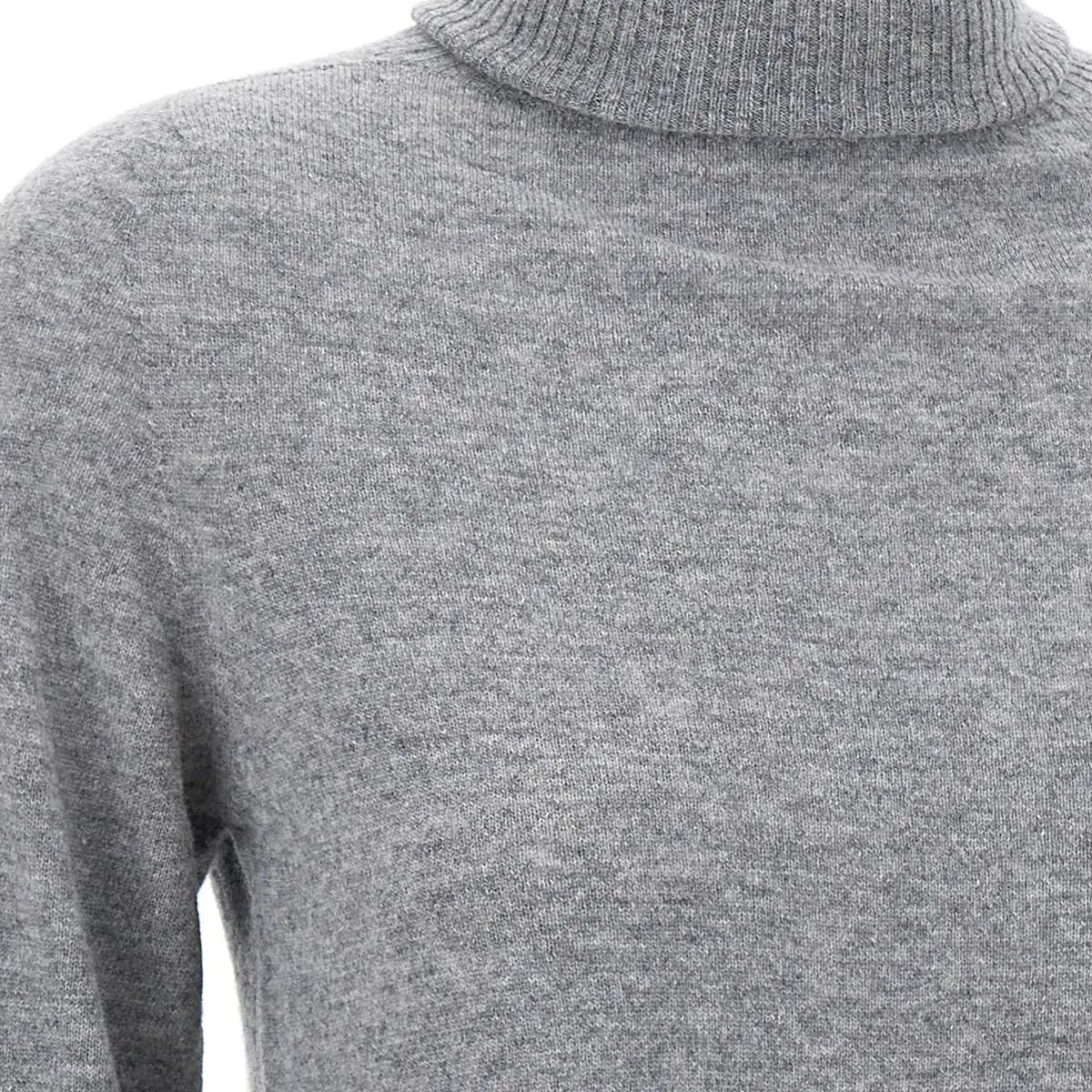 Light Grey Wool Turtleneck Sweater