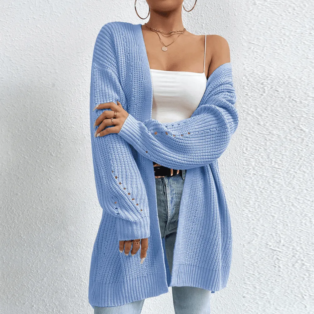 Long Sleeve Oversized Cable Knit Sweater Cardigan Fall Open Front Chunky Knit Outwear Coat