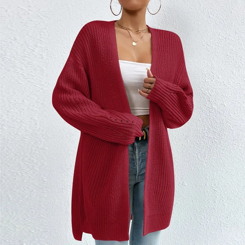 Long Sleeve Oversized Cable Knit Sweater Cardigan Fall Open Front Chunky Knit Outwear Coat