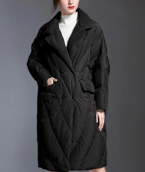 Loose Women Down Coat Winter Loose 90% Hooded Duck Down Jackets Long Warm Down Coat Any Size