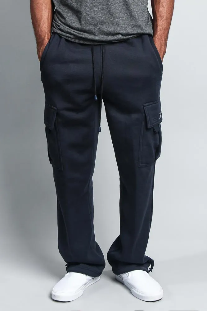 Men's Solid Fleece Heavyweight Cargo Sweat Pants