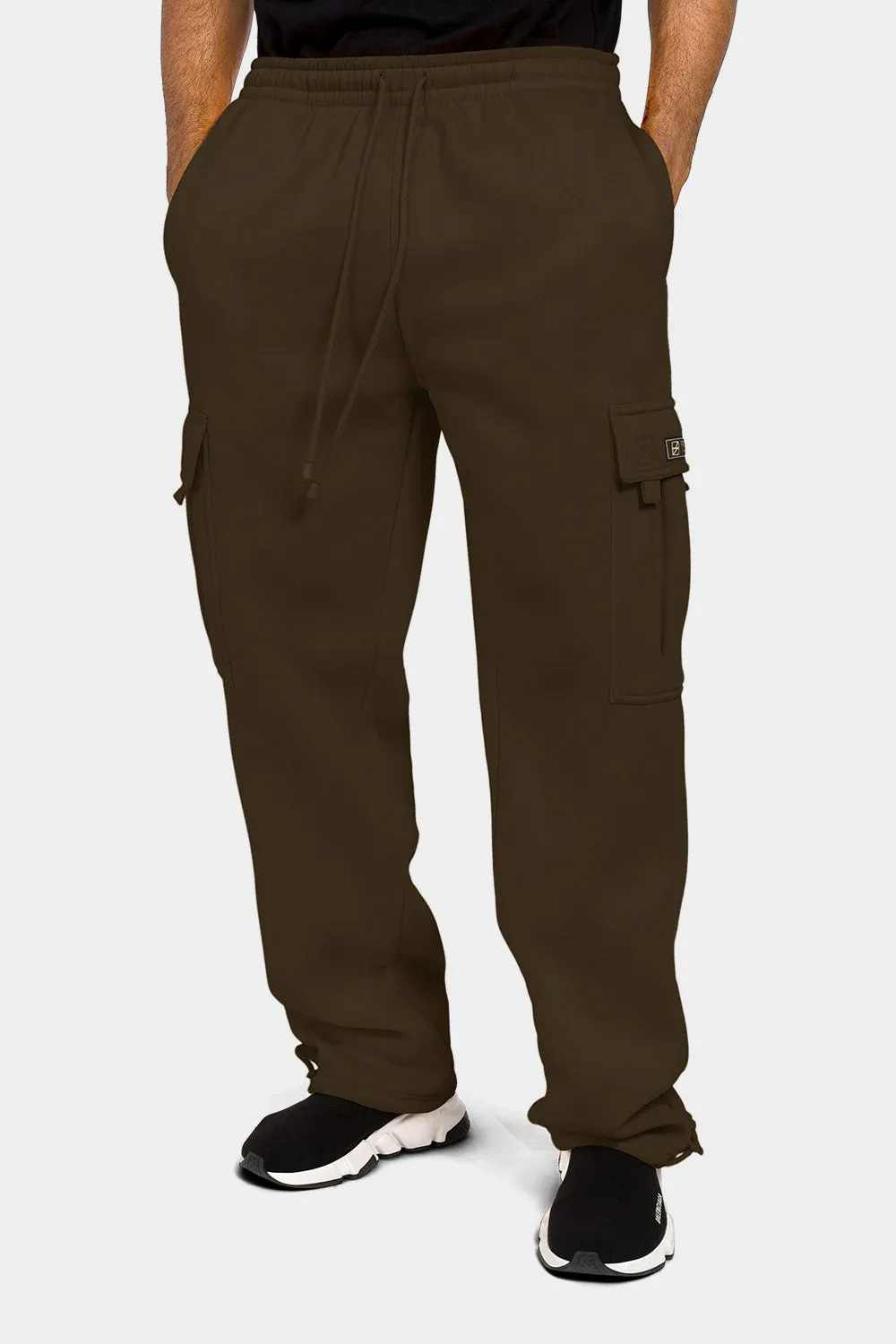 Men's Solid Fleece Heavyweight Cargo Sweat Pants