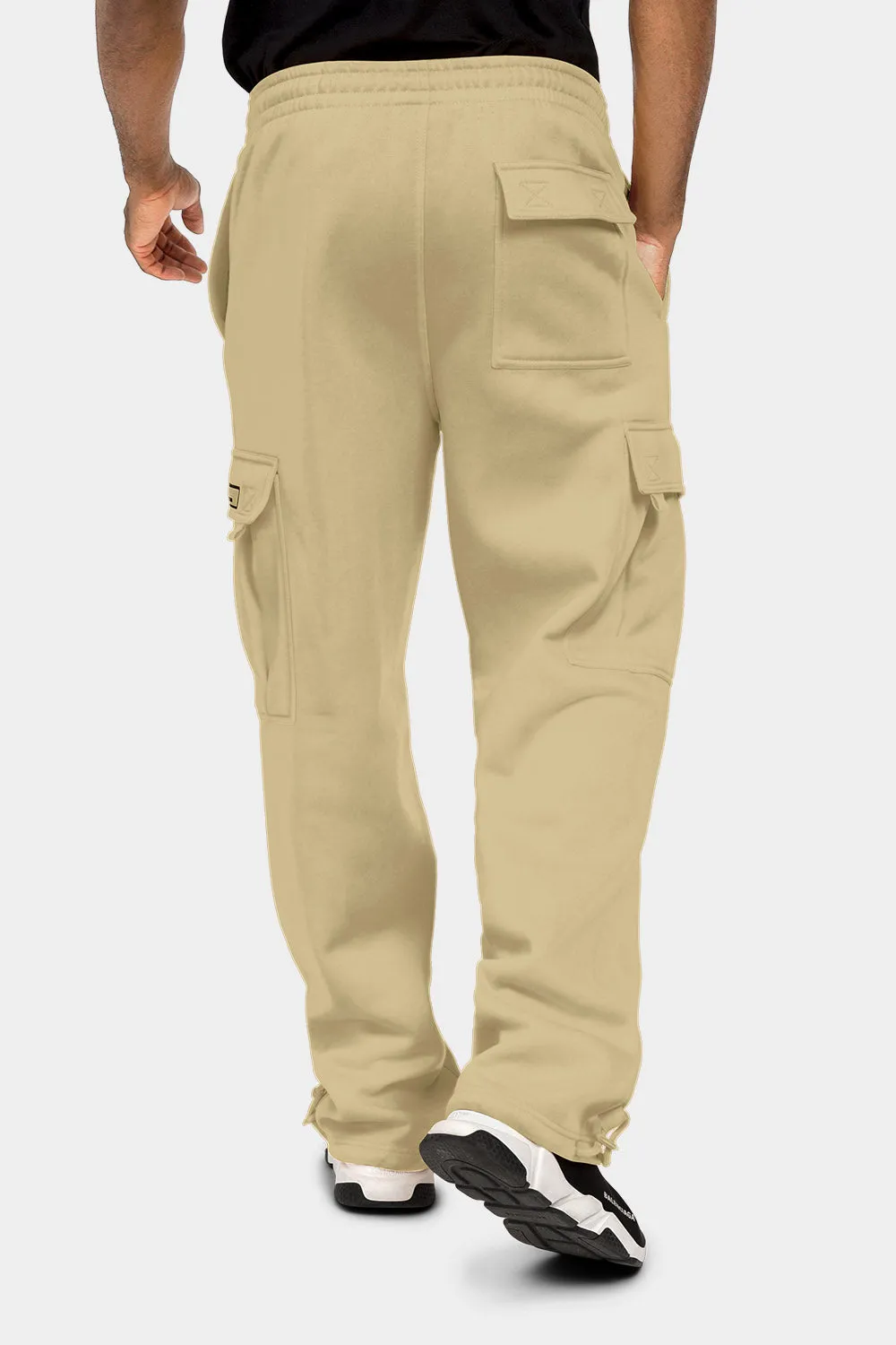 Men's Solid Fleece Heavyweight Cargo Sweat Pants