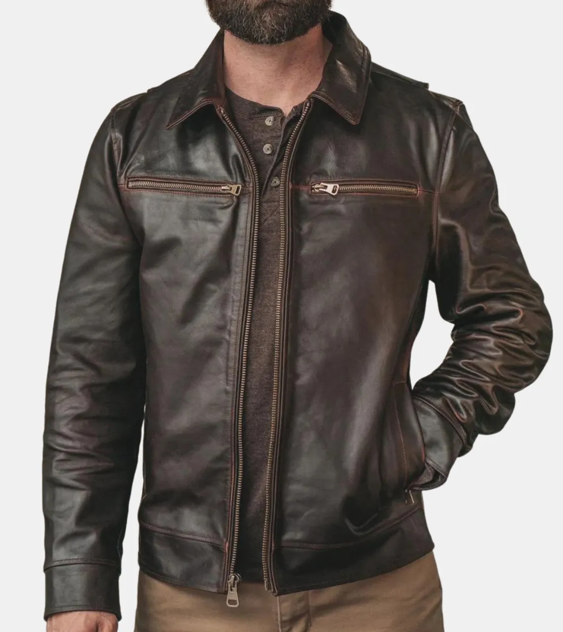 Meta Men's Biker Leather Jacket