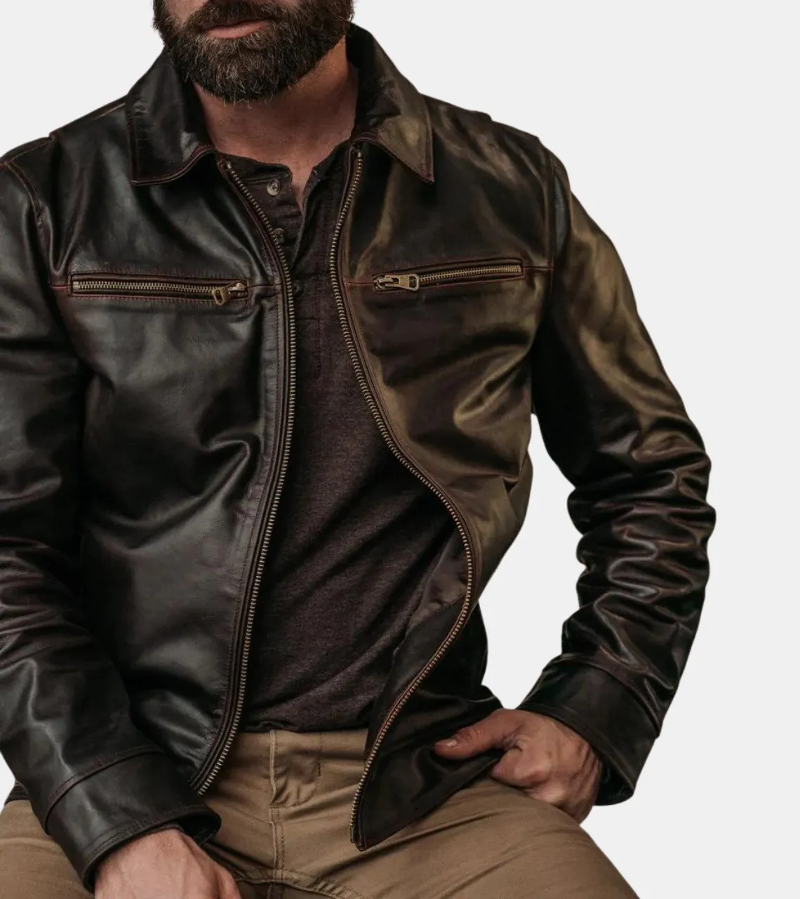 Meta Men's Biker Leather Jacket