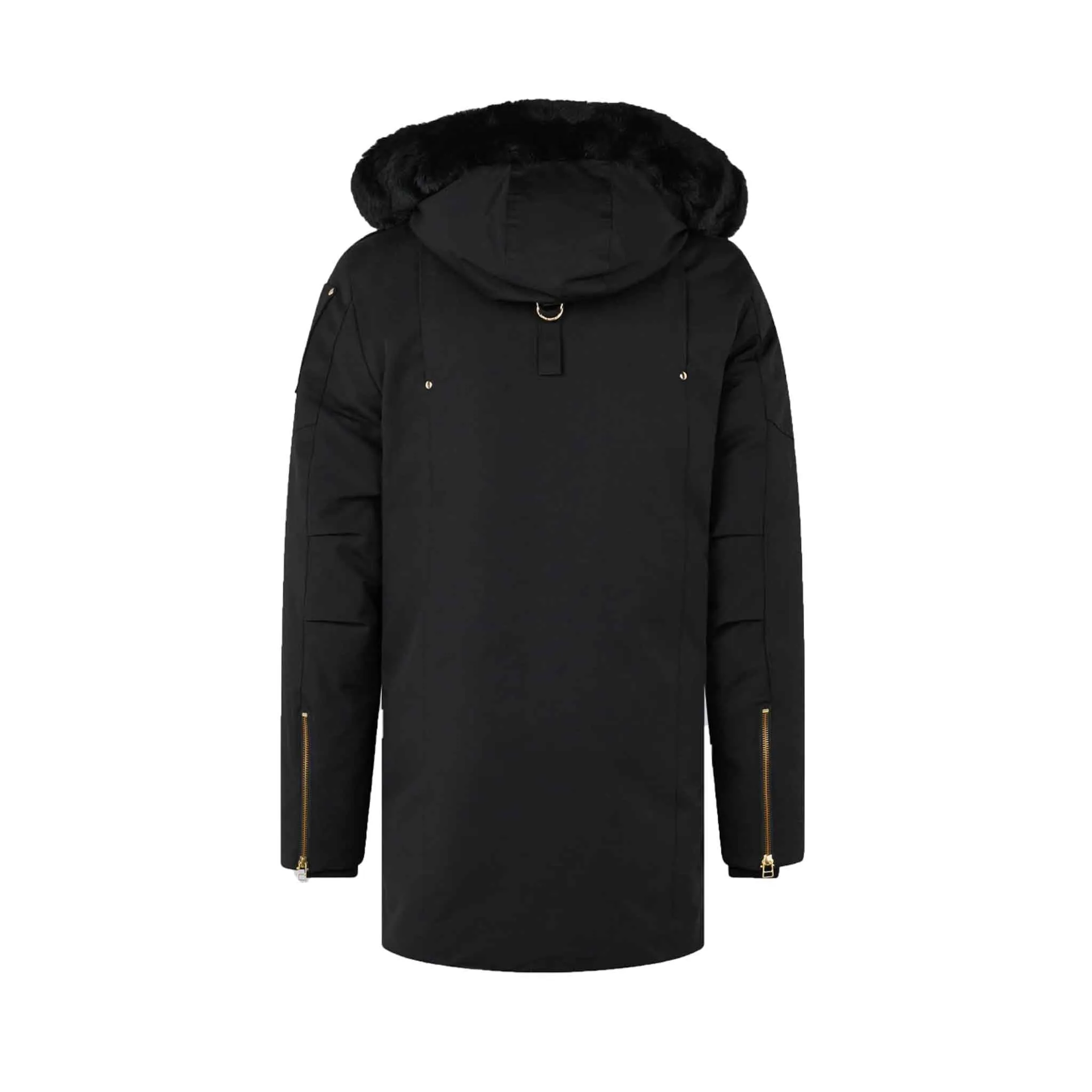 Moose Knuckles Mens Gold Series Stag Lake Parka In Black/Black Shearling