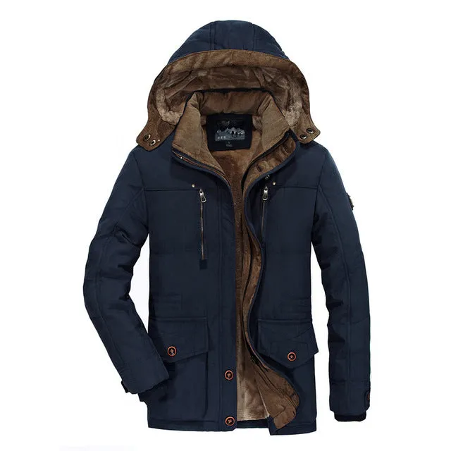 new winter jacket Middle age Men parka Plus thjck warm coat jacket men's casual hooded coats jackets