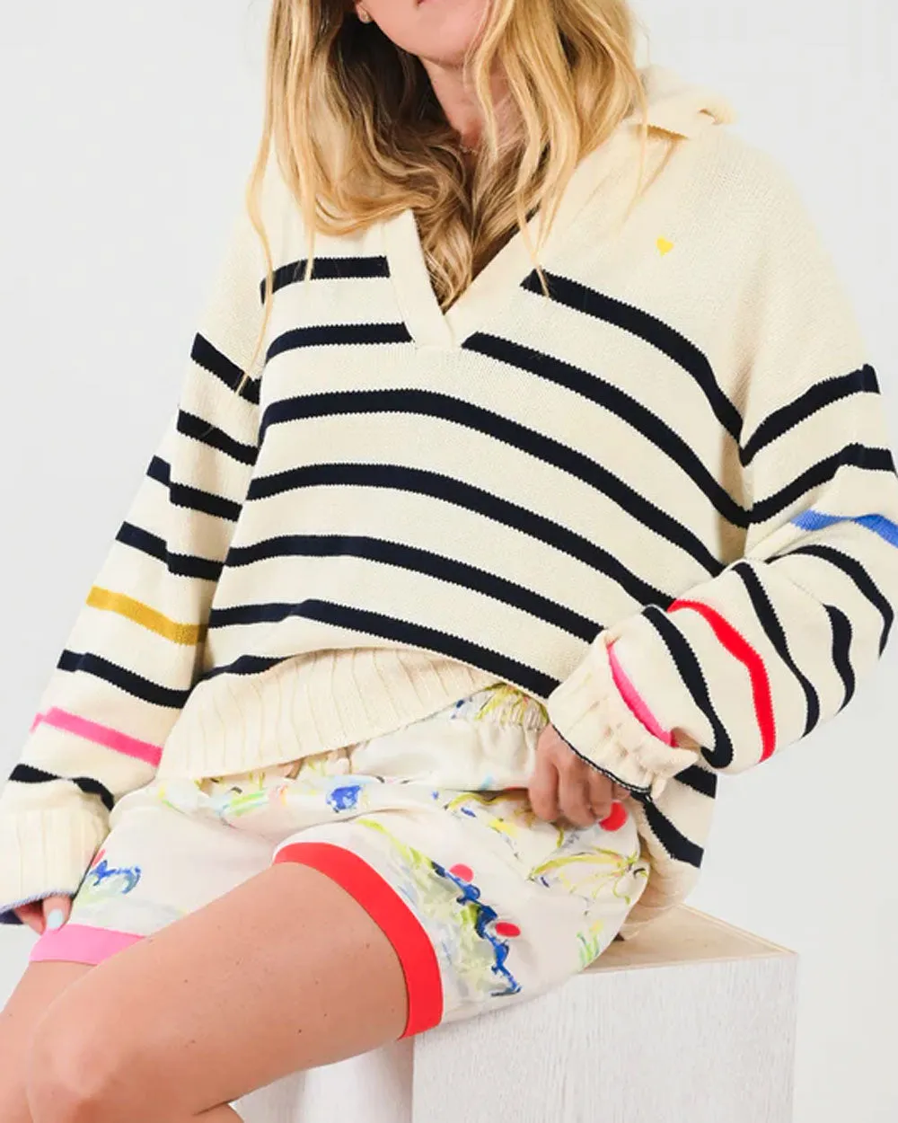 Oat Milk Sydney Striped Pullover