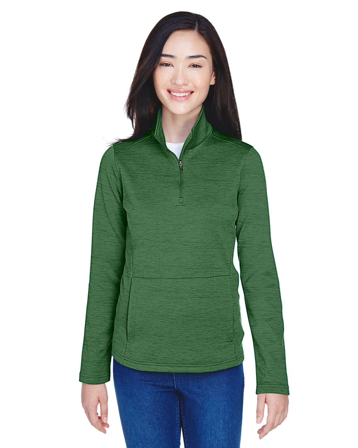 OUTLET-Devon & Jones Ladies Newbury Mélange Fleece Quarter-Zip