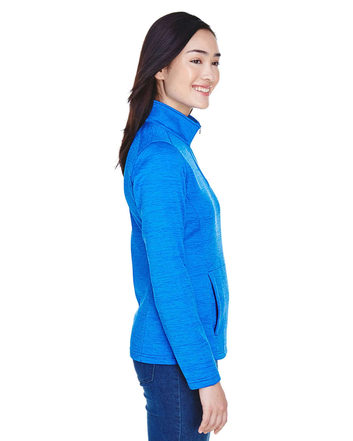 OUTLET-Devon & Jones Ladies Newbury Mélange Fleece Quarter-Zip