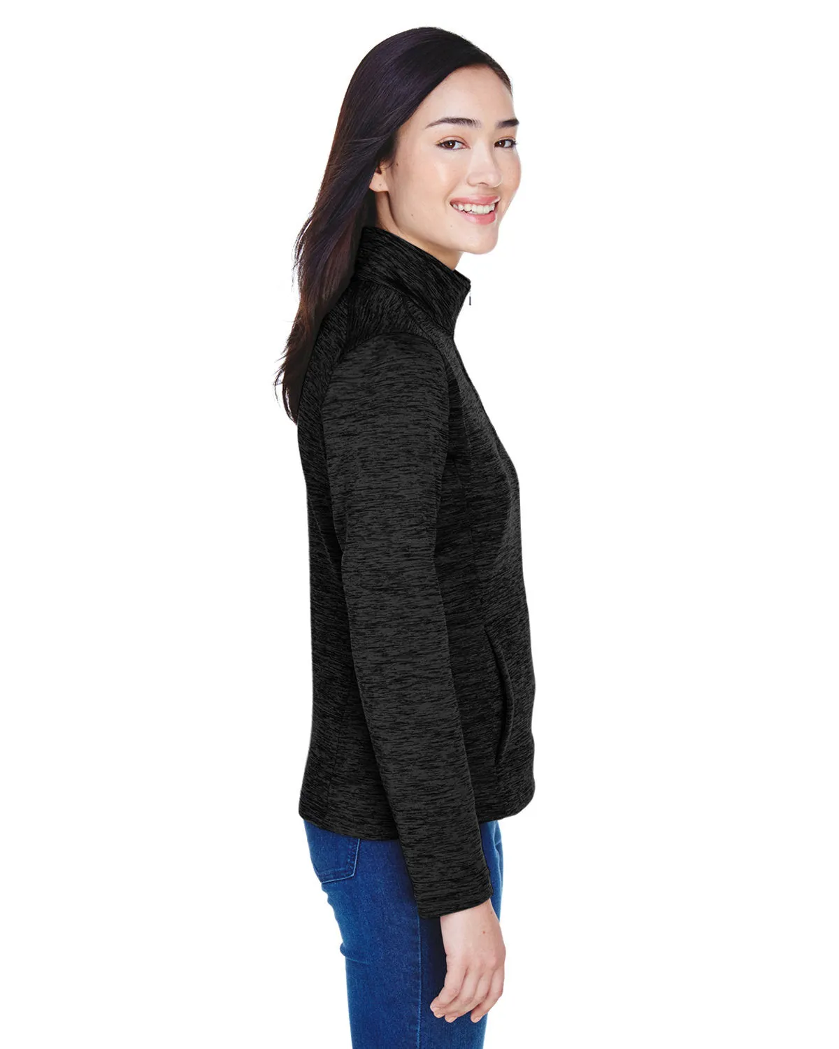 OUTLET-Devon & Jones Ladies Newbury Mélange Fleece Quarter-Zip