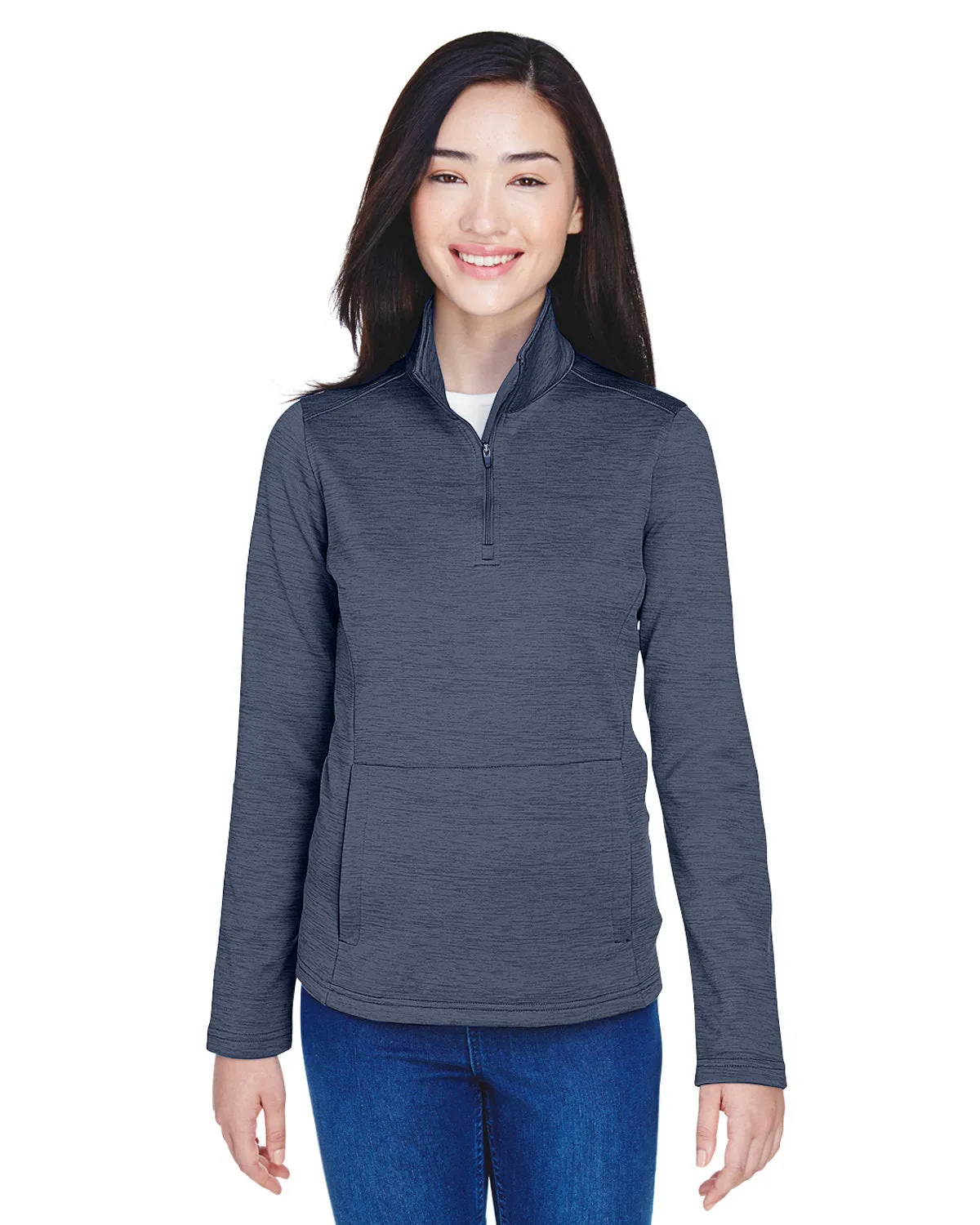 OUTLET-Devon & Jones Ladies Newbury Mélange Fleece Quarter-Zip