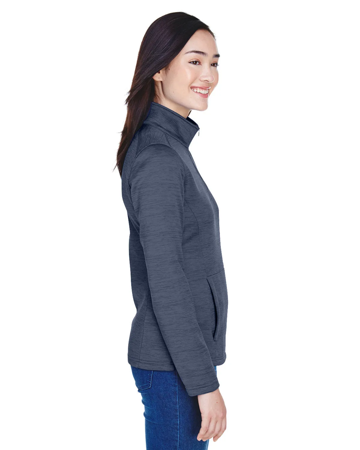 OUTLET-Devon & Jones Ladies Newbury Mélange Fleece Quarter-Zip