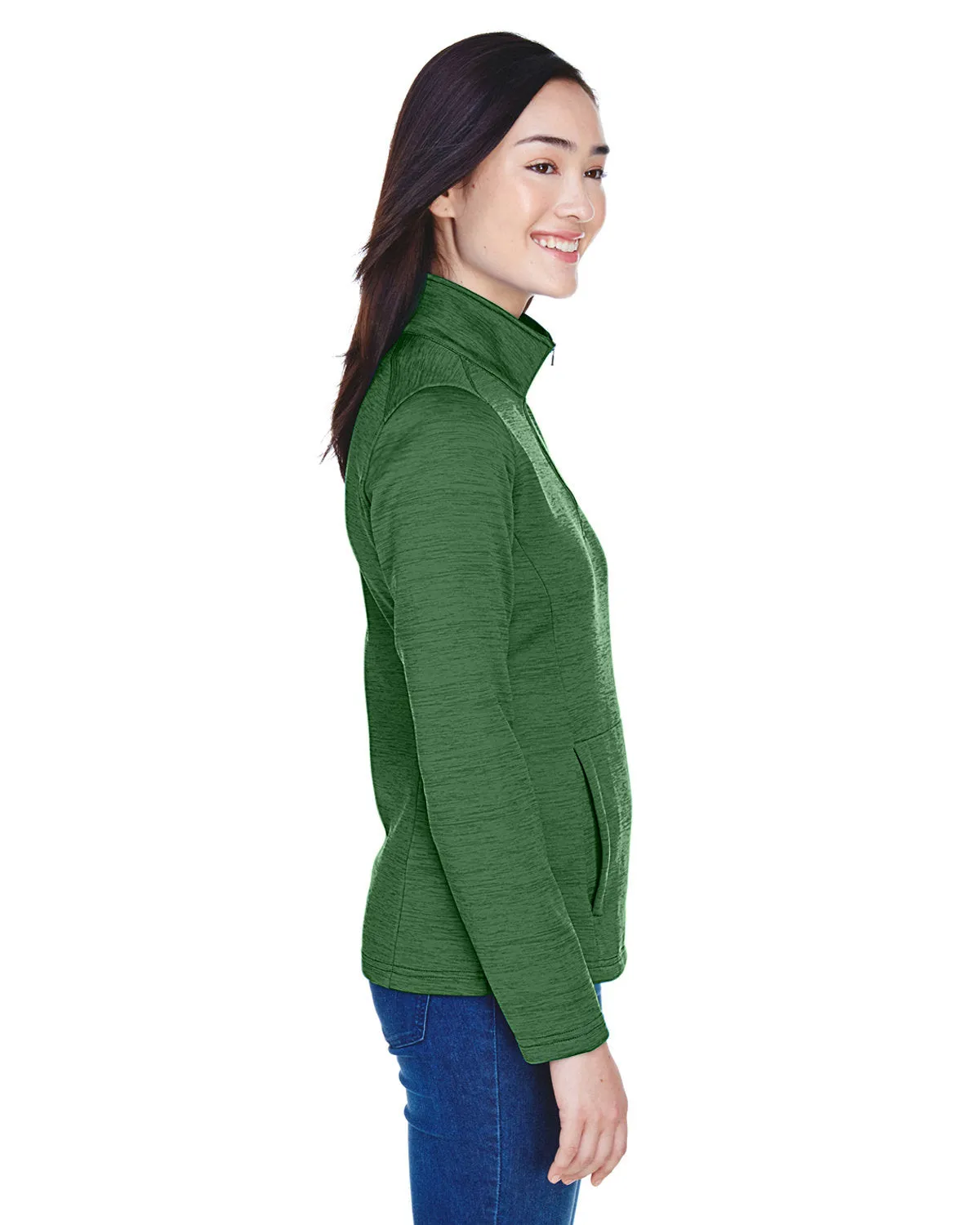 OUTLET-Devon & Jones Ladies Newbury Mélange Fleece Quarter-Zip