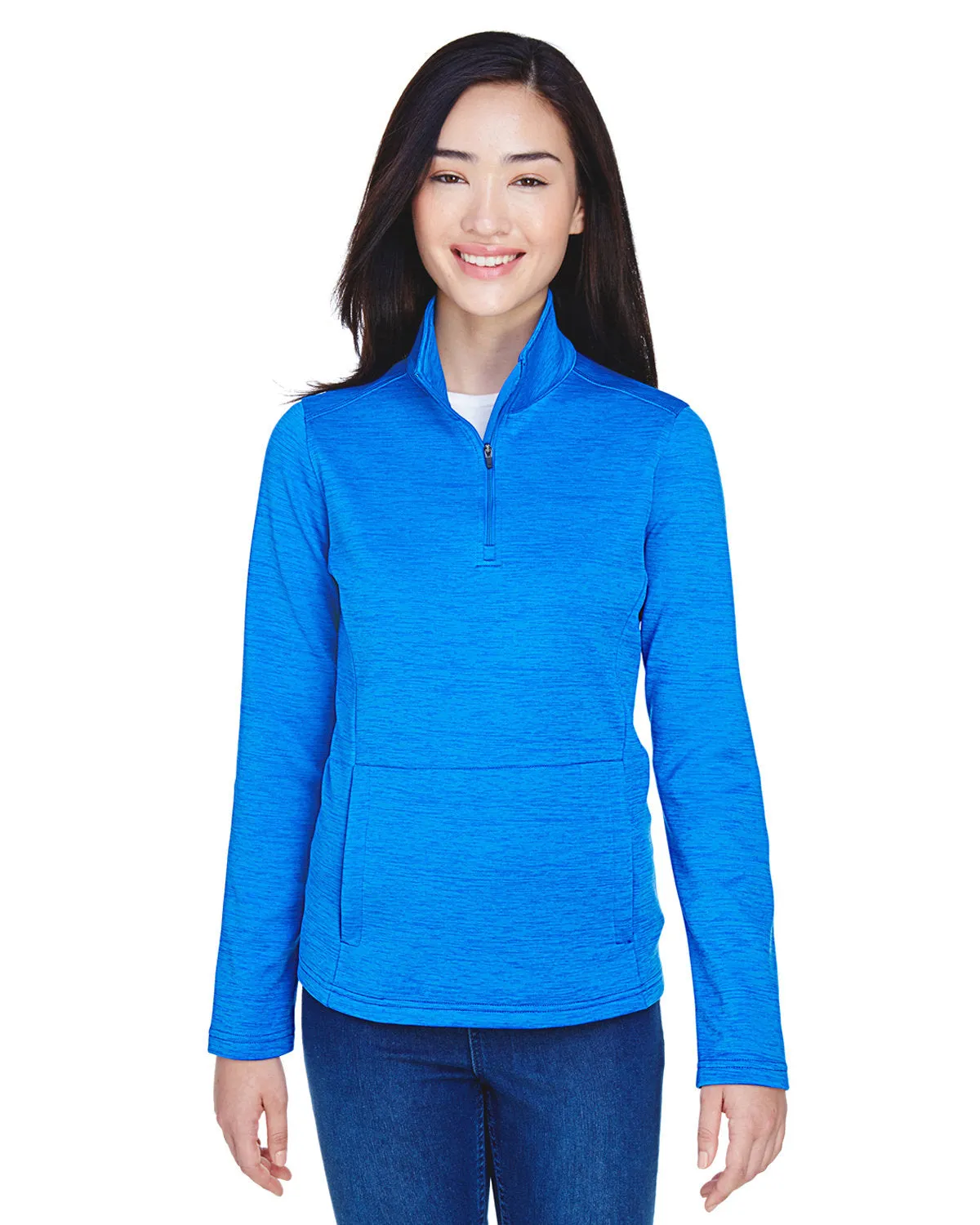 OUTLET-Devon & Jones Ladies Newbury Mélange Fleece Quarter-Zip