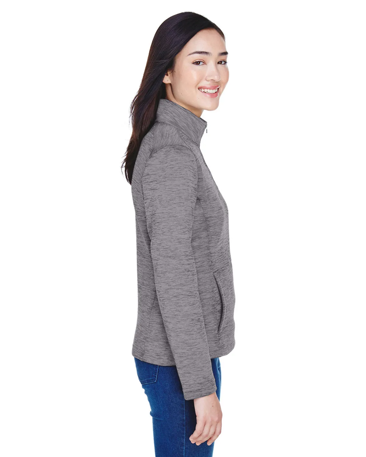 OUTLET-Devon & Jones Ladies Newbury Mélange Fleece Quarter-Zip