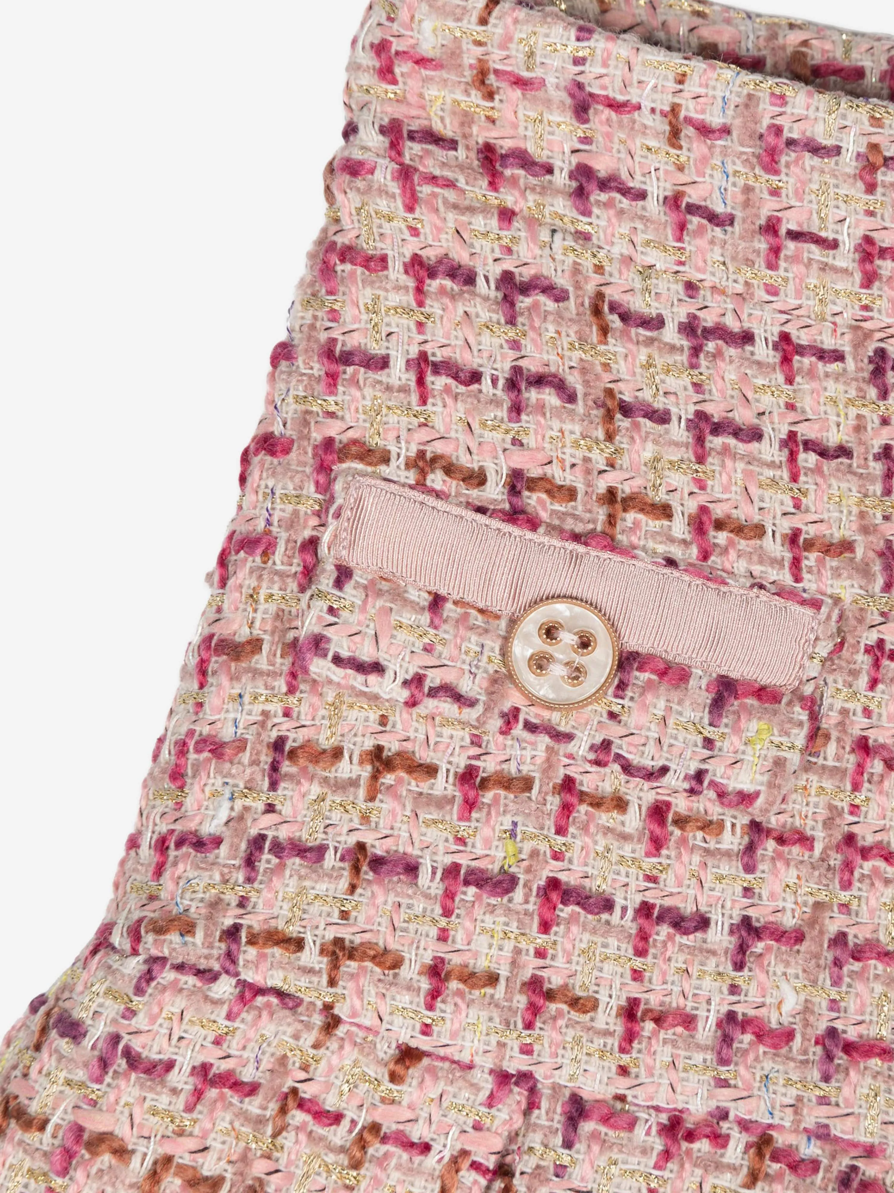 Patachou Girls Tweed Skirt in Pink