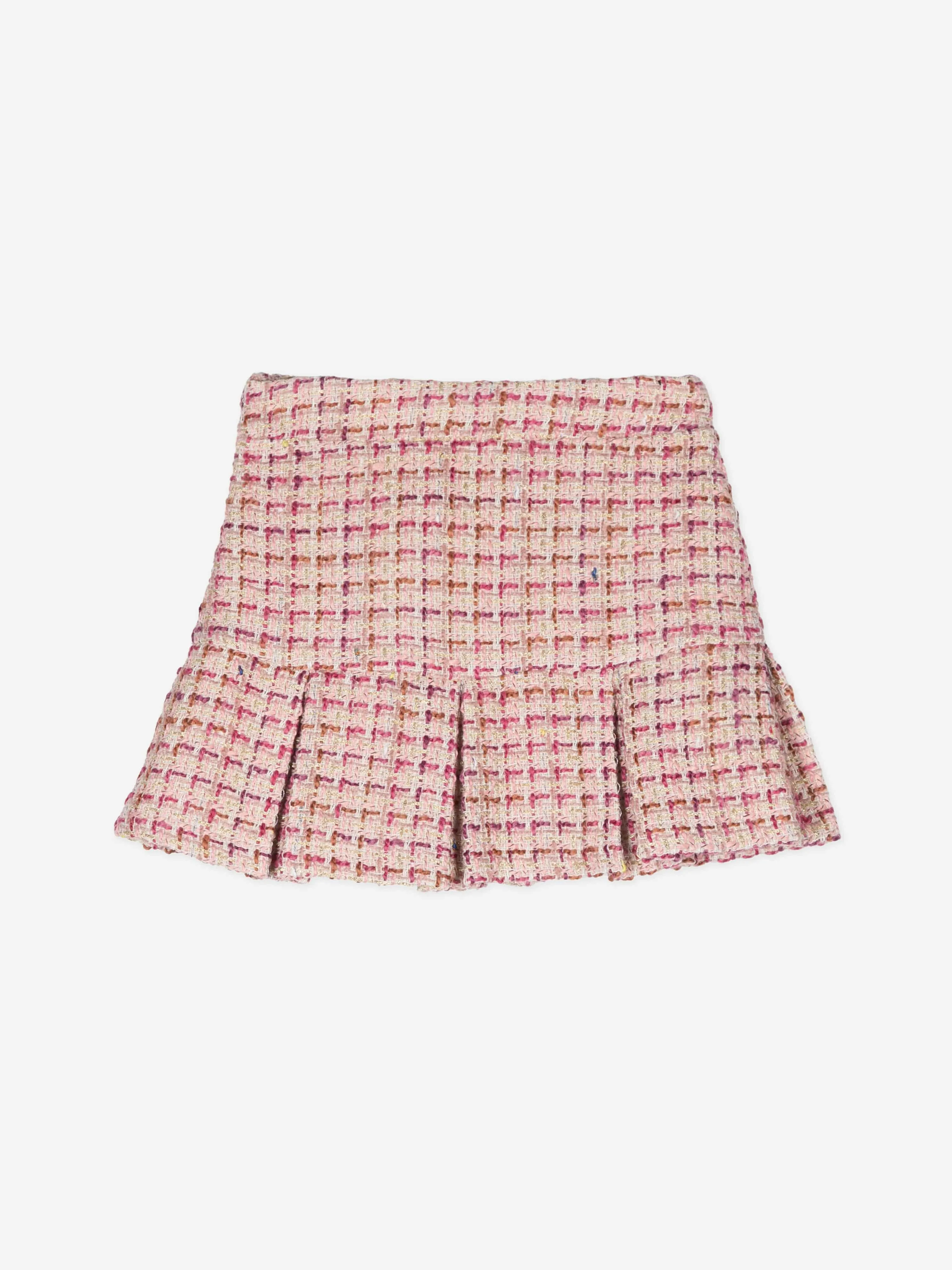 Patachou Girls Tweed Skirt in Pink