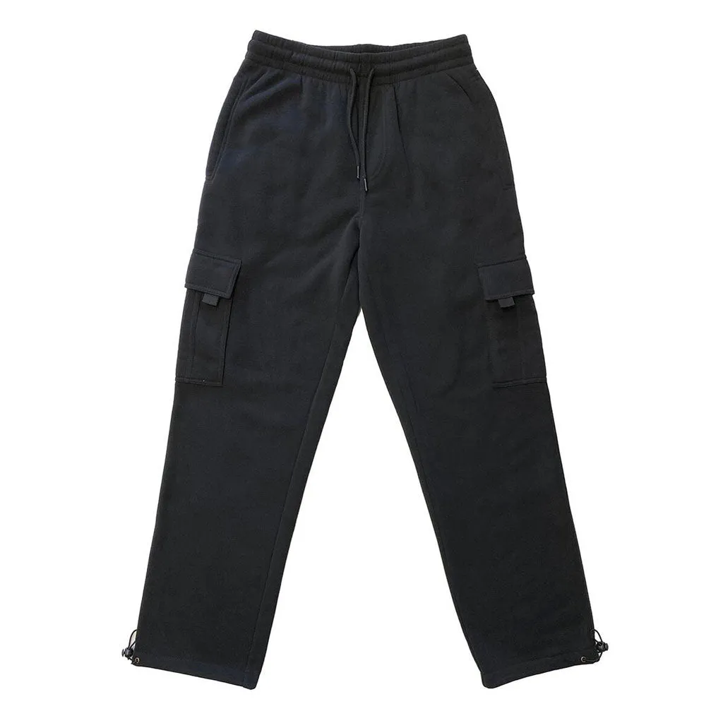 Royal Blue Fleece Cargo Sweatpants Black