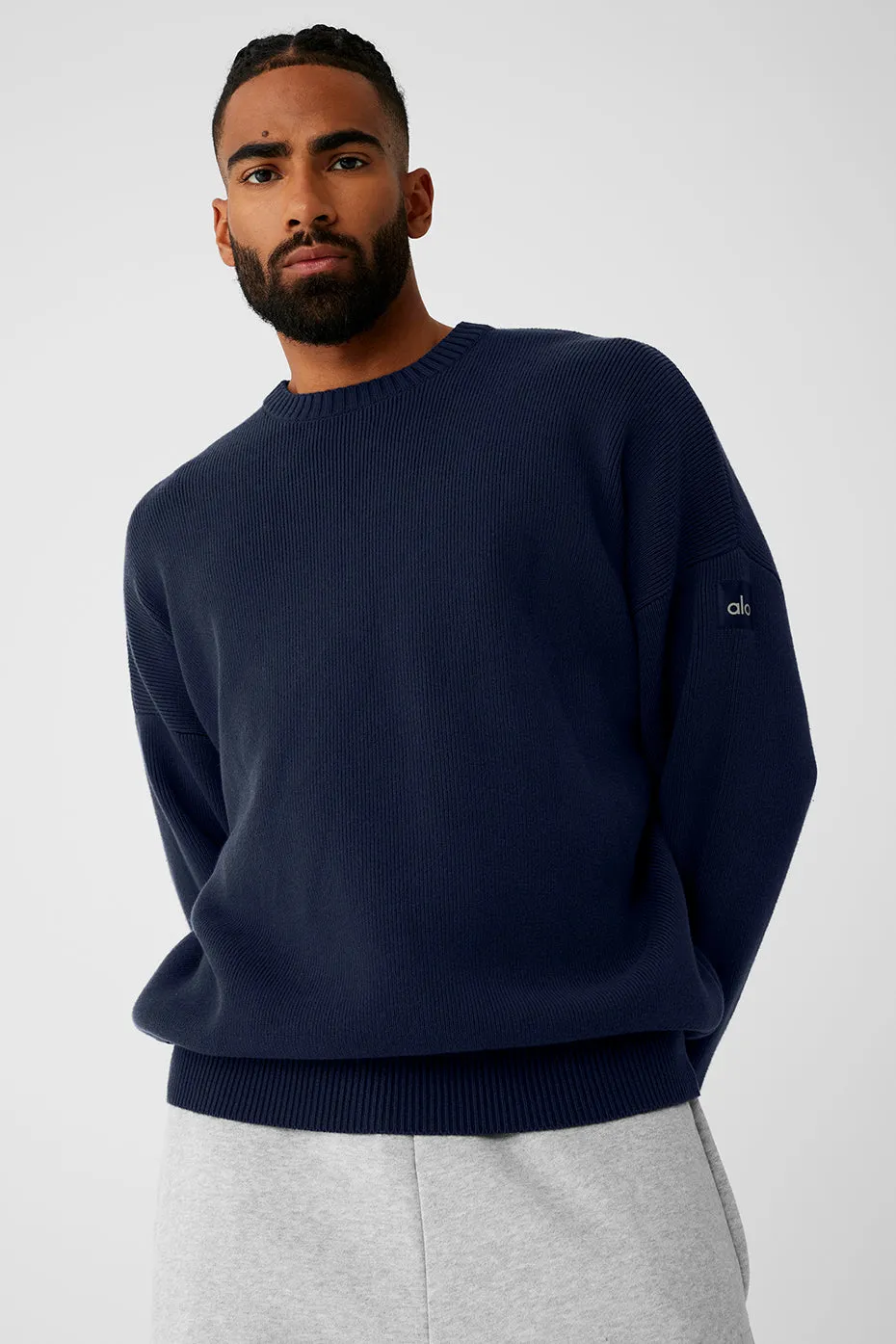 Scholar Crew Neck Sweater - Navy