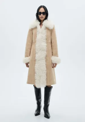 Shearling-lined coat - Light Beige