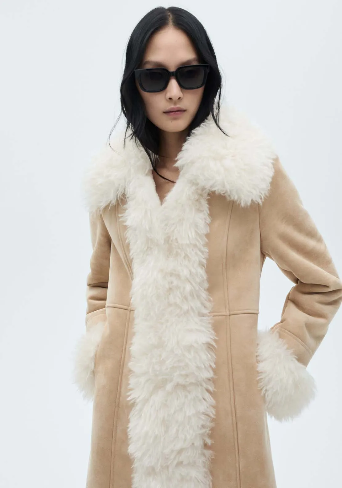 Shearling-lined coat - Light Beige