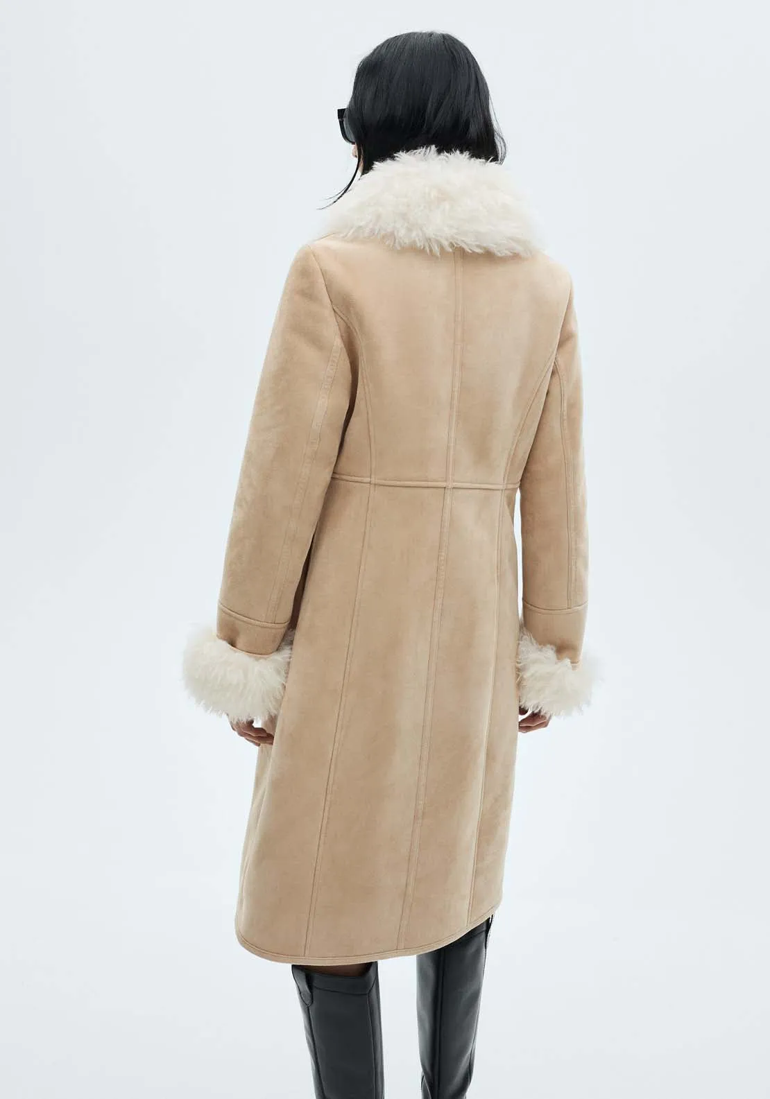 Shearling-lined coat - Light Beige